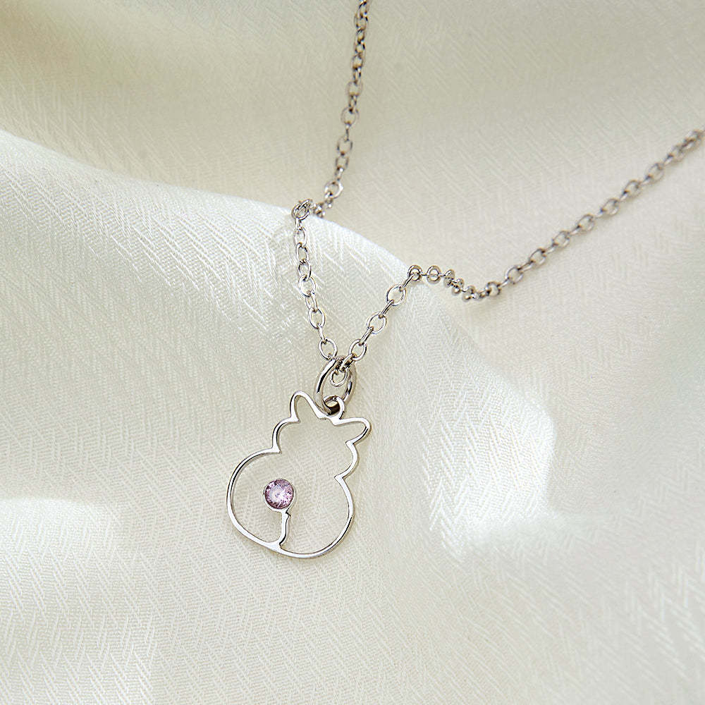 Custom Cat Necklace with Birthstone Necklace Birthday Anniversary Gift for Pet Lover - soufeelus