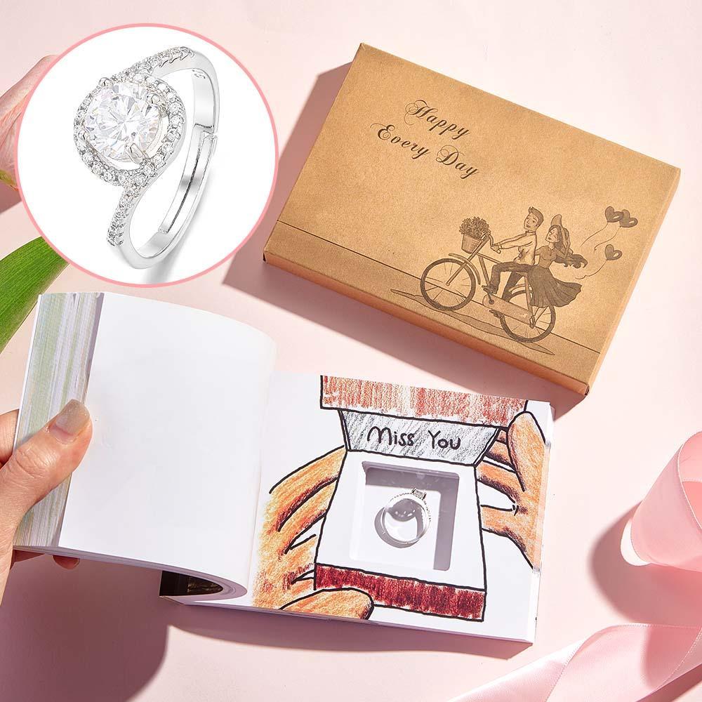 Creative DIY Flip Flap Book Can Hide the Marriage Ring Proposal Gift for Her