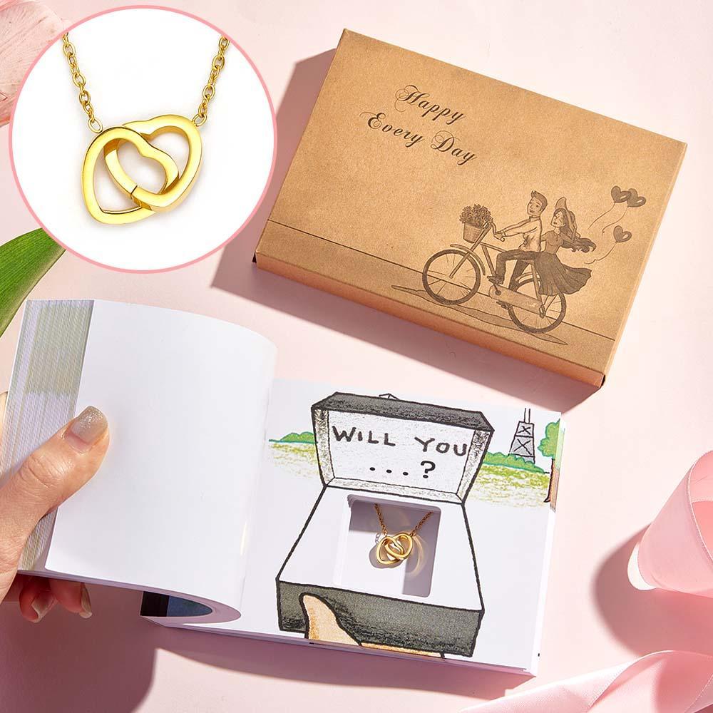 Creative DIY Flip Flap Book Can Hide the Marriage Ring Proposal Gift for Her