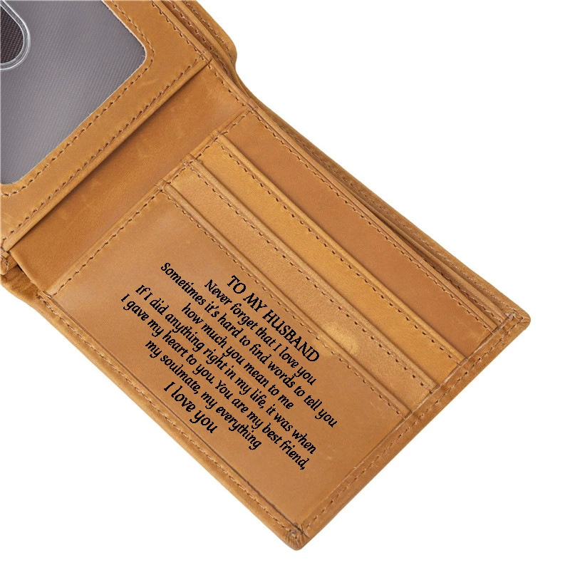 Bifold Wallet Engraved Wallet Gifts For Daughter For Son For Husband - soufeelus