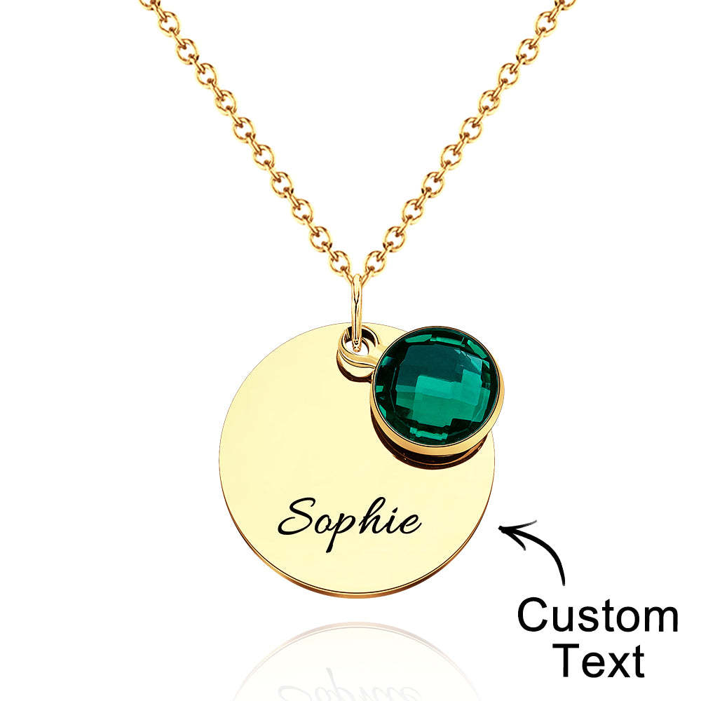 Custom Engraved Birthstone Necklace Romantic Gifts for Girlfriend - soufeelus
