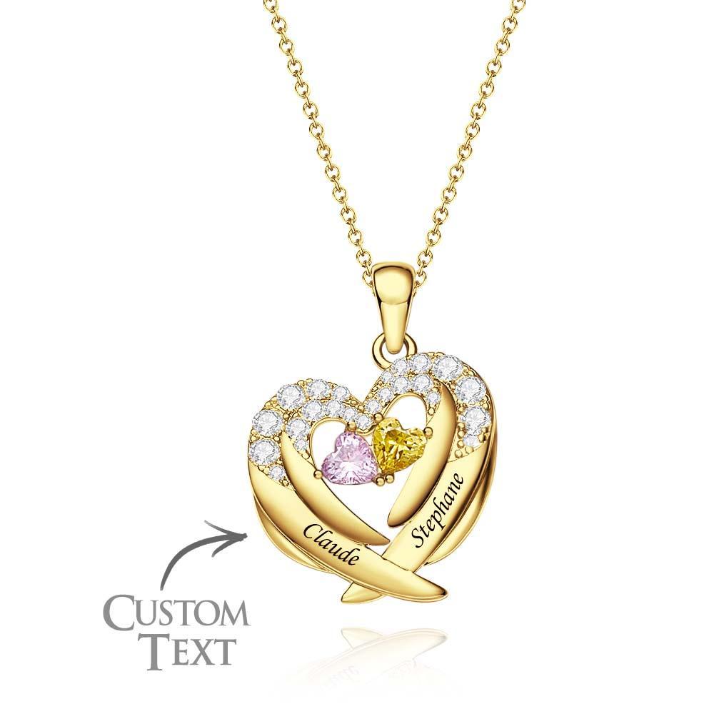 Engravable Birthstone Necklace Gorgeous Wings Gifts For Women - soufeelus
