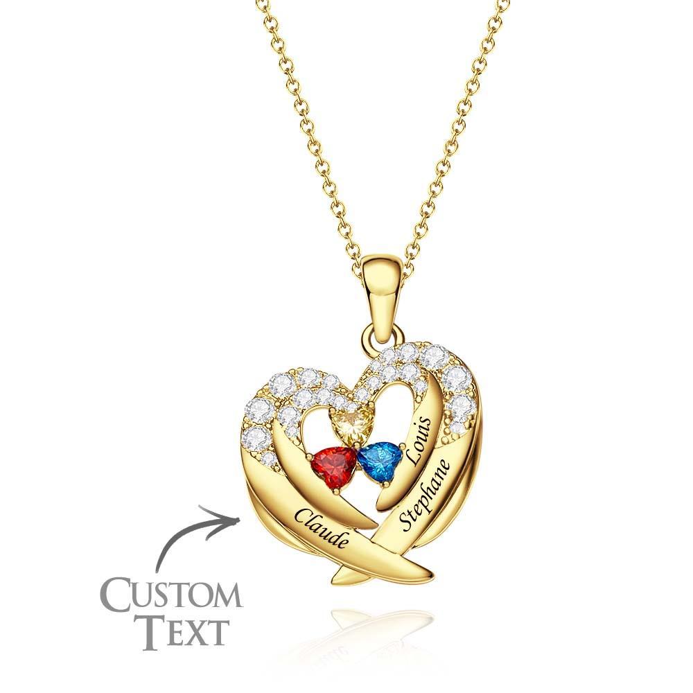 Engravable Birthstone Necklace Gorgeous Wings Gifts For Women - soufeelus