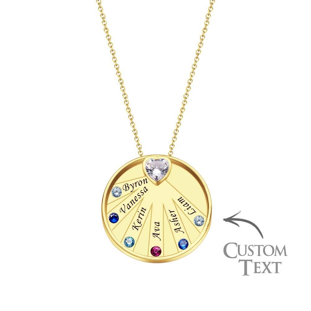 Engravable Birthstone Necklace Charming Circle Pendant Jewelry Gifts For Women - soufeelus