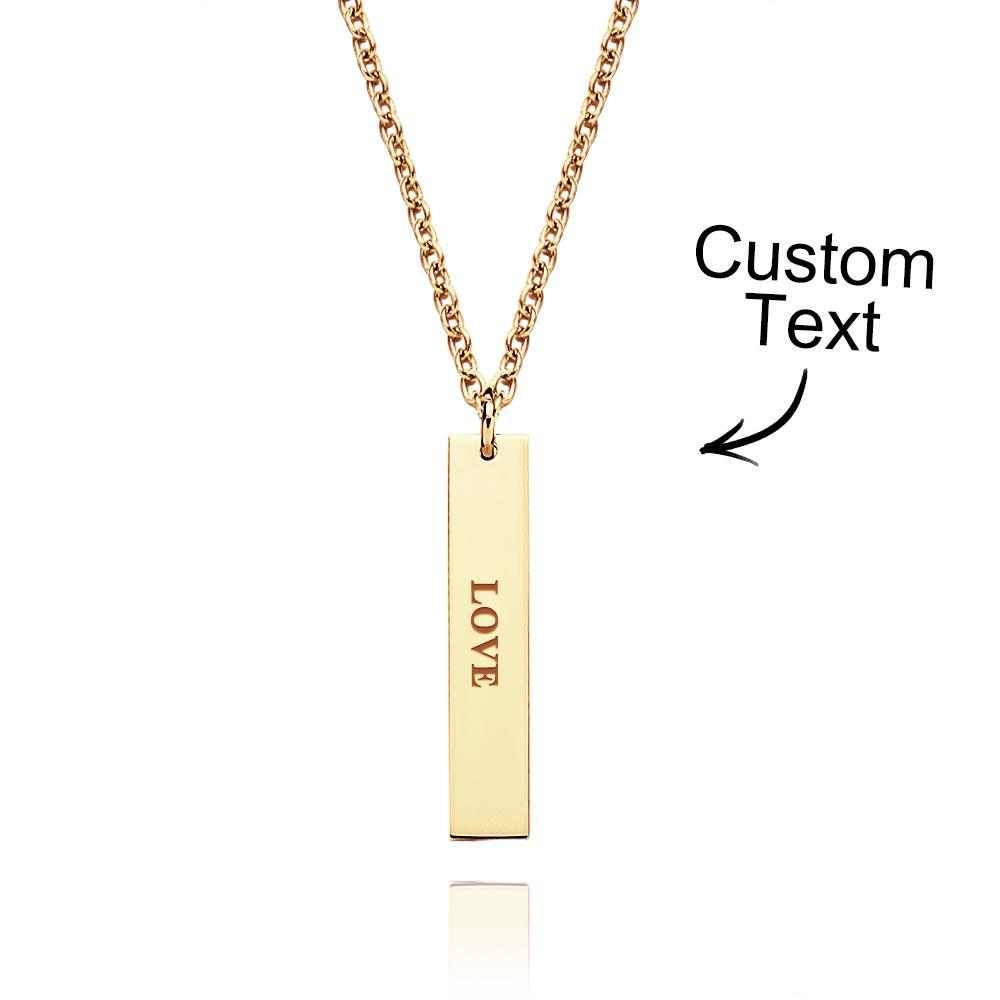 Custom Engraved Necklace Tiny Personalized Bar Tag Creative Gifts - soufeelus