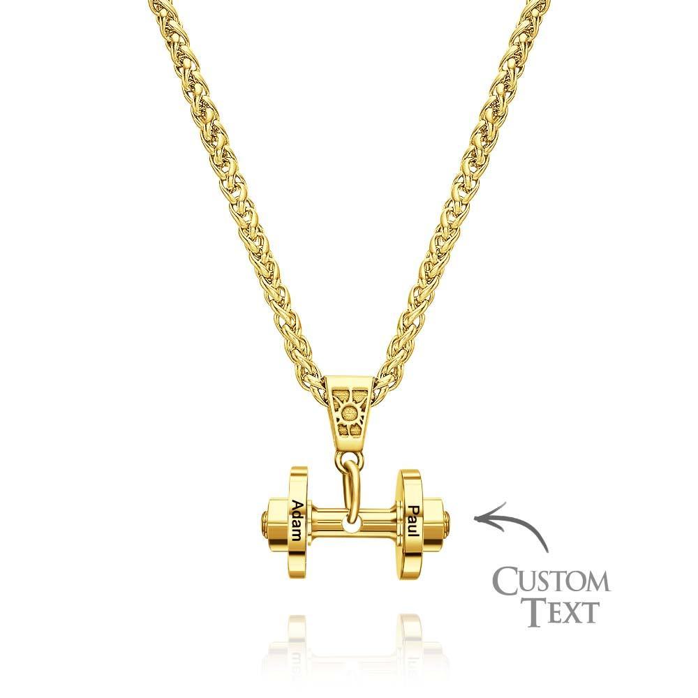 Personalized DAD Dumbbell Charm Necklace Fashionable Pendant Father's Day Gift - soufeelus
