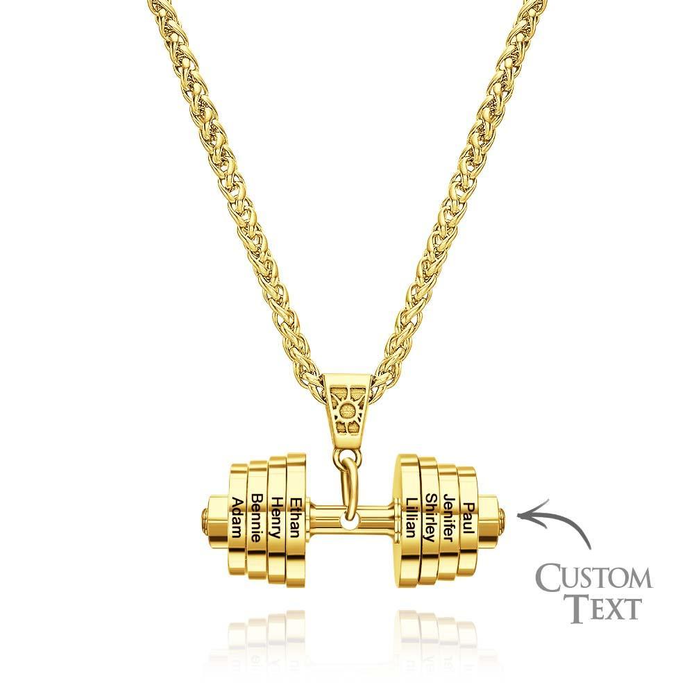 Personalized DAD Dumbbell Charm Necklace Fashionable Pendant Father's Day Gift - soufeelus