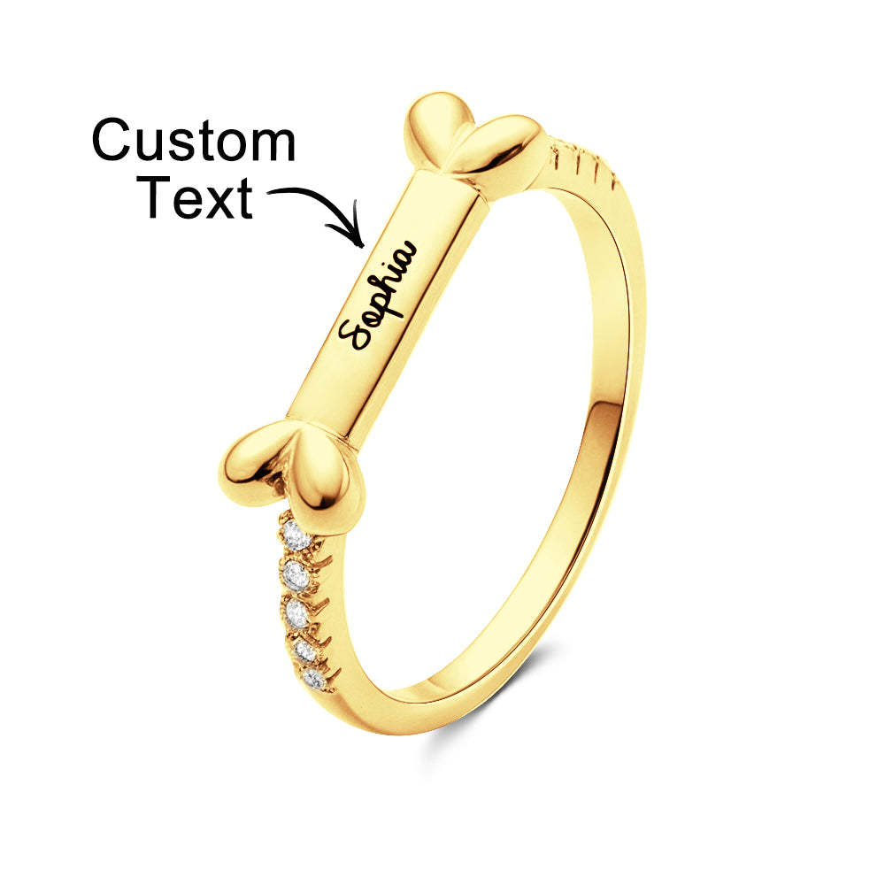 Personalized Cute Pet Ring with Engraved Name Birthday Gift for Cat Dog Pet Lover - soufeelus