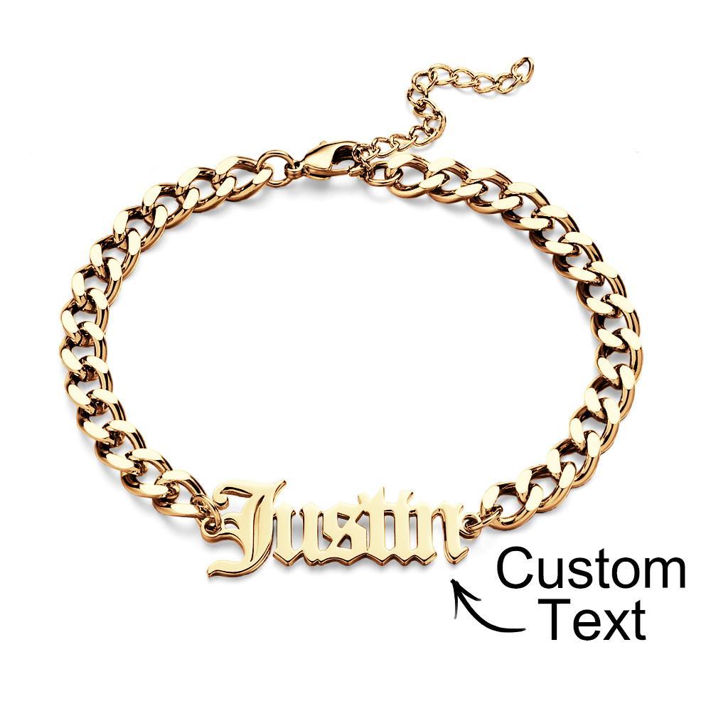 Custom Name Men's Stainless Steel Curb Chain Cuban Bracelet - soufeelus