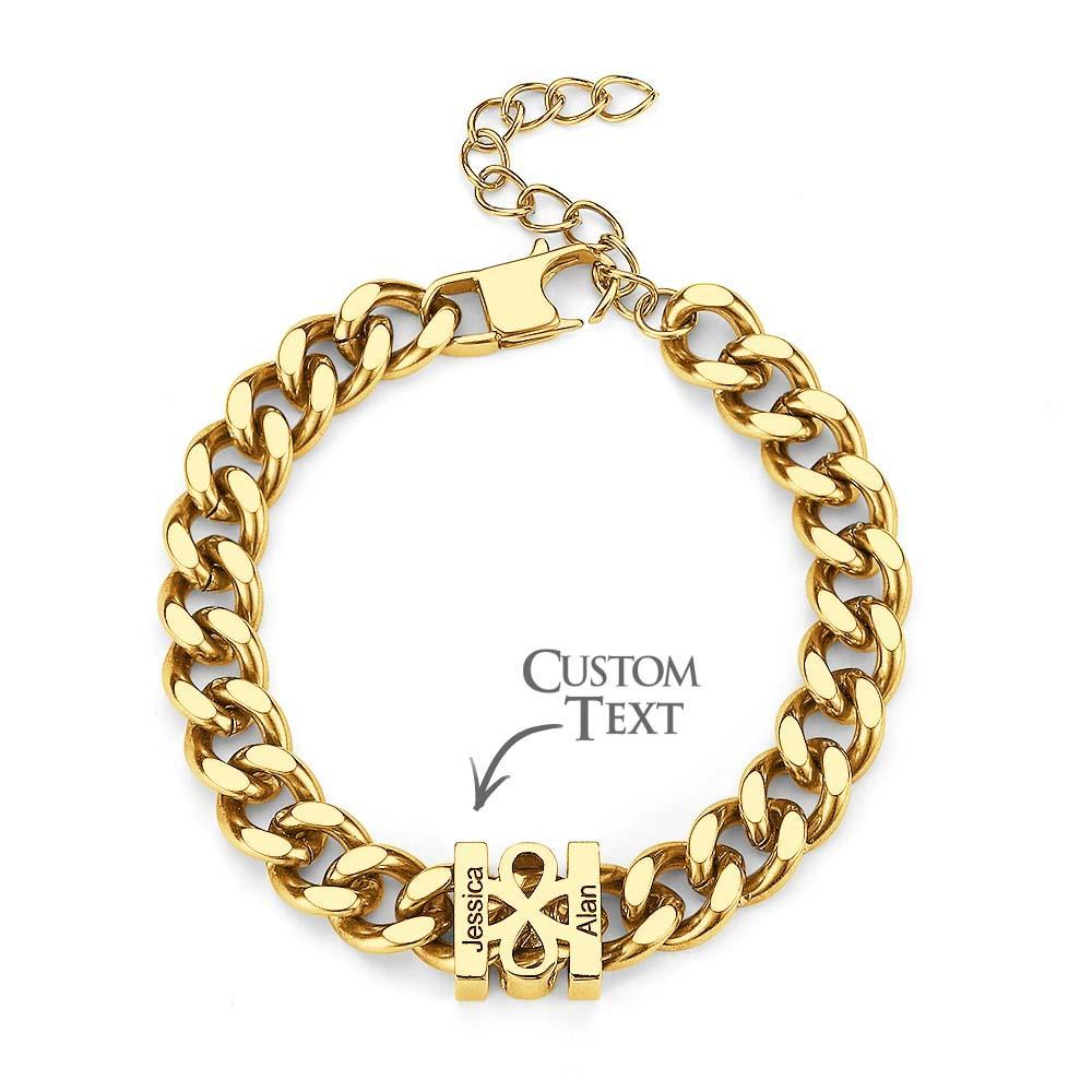Custom Engraved Bracelet Fashionable Cuban Chain Men's Bracelet Valentine's Day Gifts - soufeelus