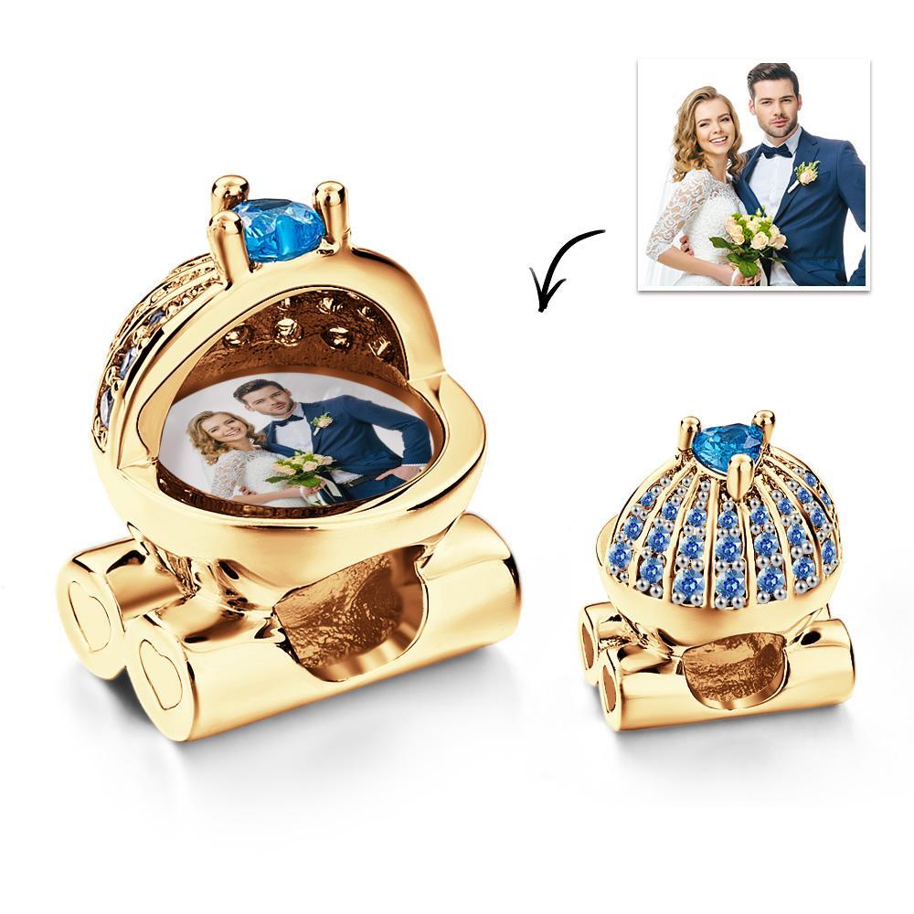 Baby Blue Pram Photo Charm Bead Gift for New Mom Celebrates the Birth of Your Child - soufeelus