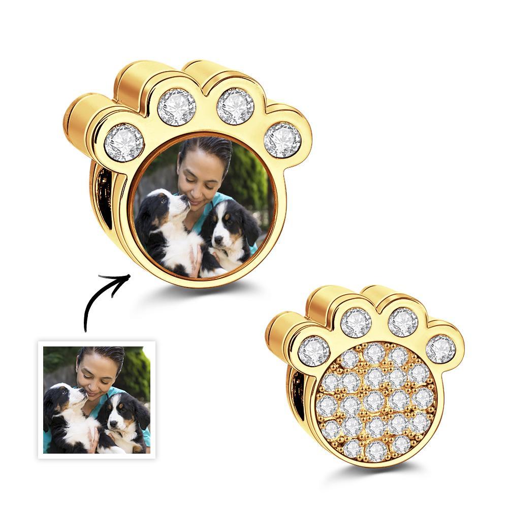 Personalized Paw Photo Charm of Bracelet Custom Picture Charm Cute Pet Photo Bead Fits Bracelet Necklace Anniversary Gift - soufeelus