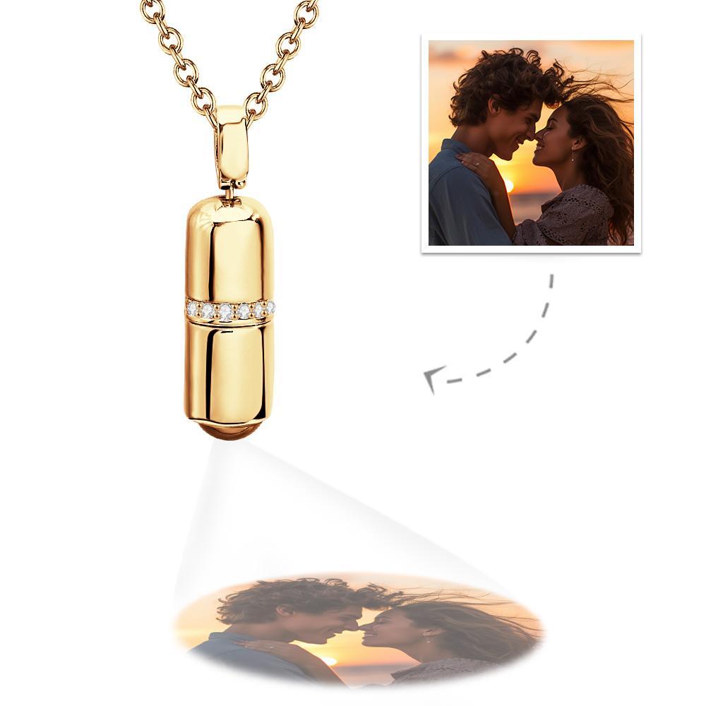 Custom Projaction Necklace Creative Pill Couple Gifts - soufeelus