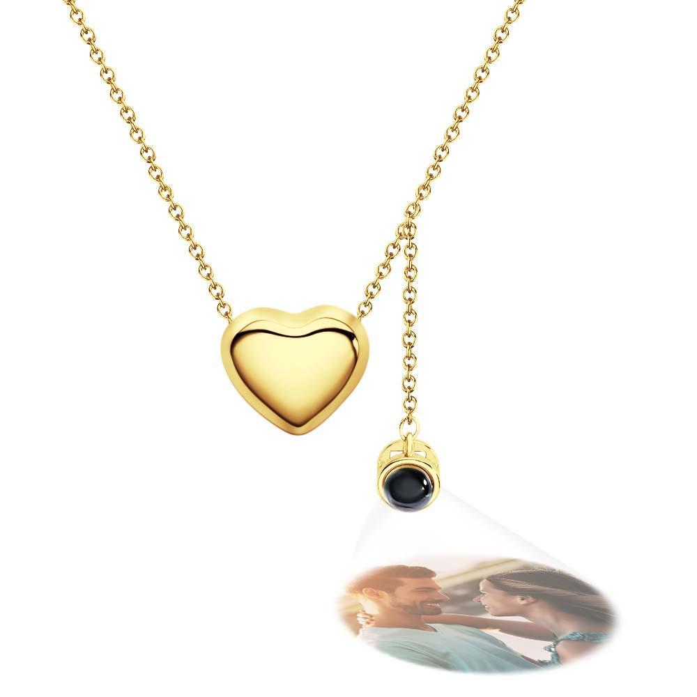 Custom Projection Necklace Heart Pendant Fashion Gift for Her - soufeelus
