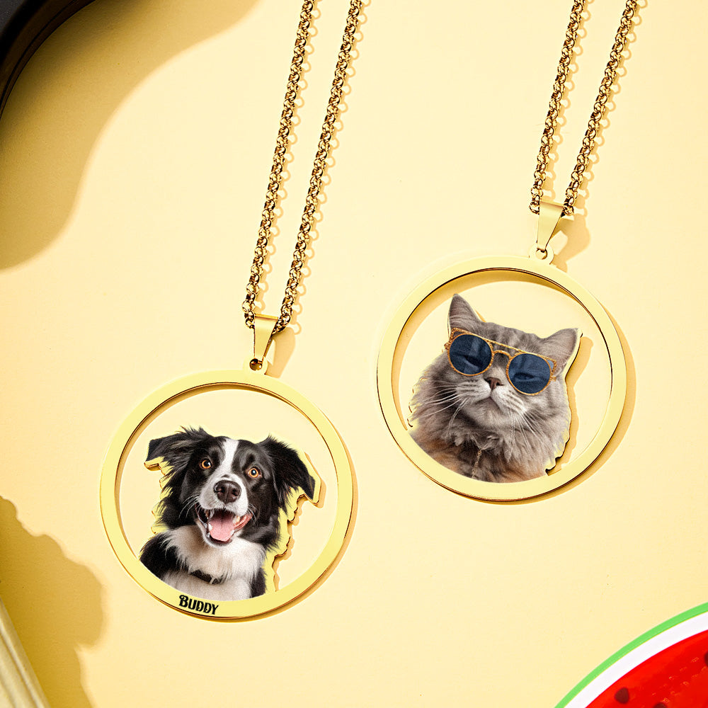 Personalized Pet Photo Necklace Gift for Pet Lover