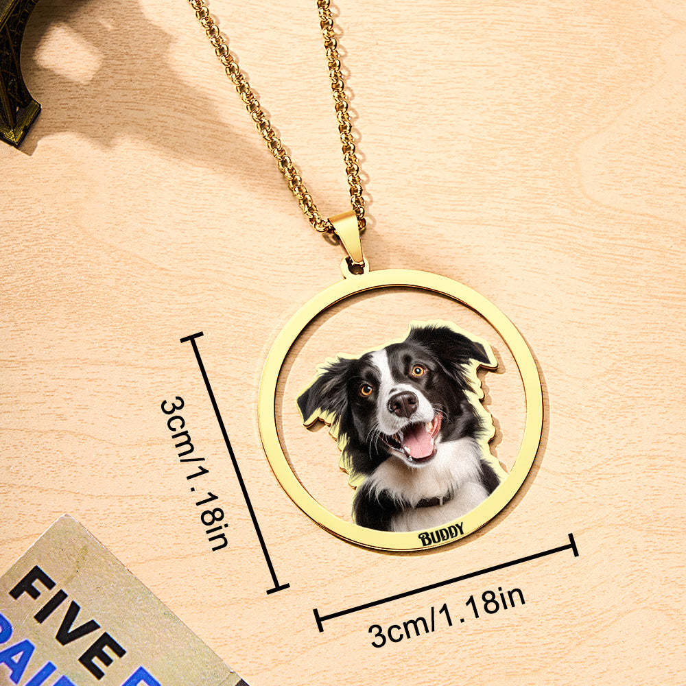 Personalized Pet Photo Necklace Gift for Pet Lover - soufeelus