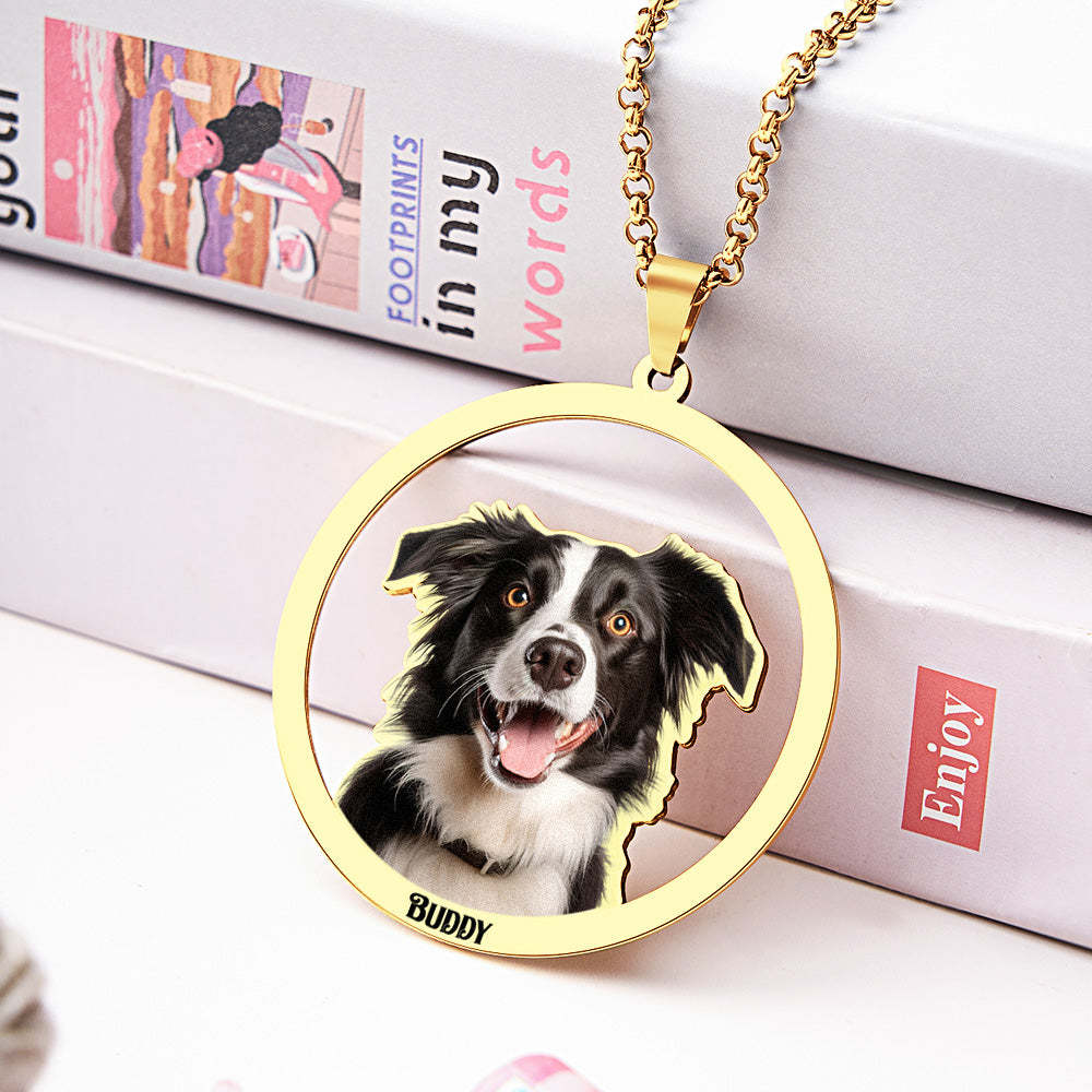 Personalized Pet Photo Necklace Gift for Pet Lover - soufeelus