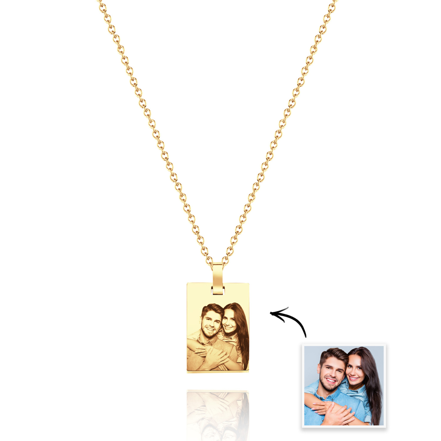 Custom Photo Necklace Gift For Couple