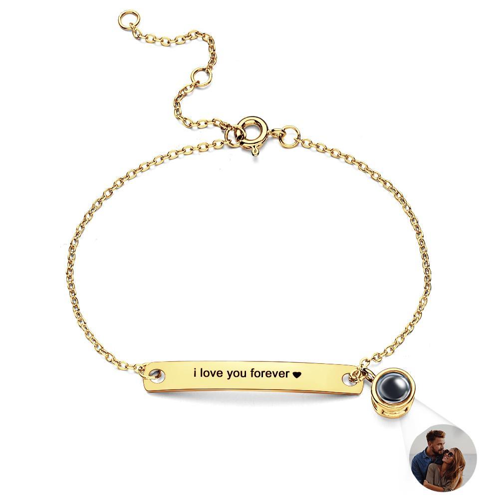 Custom Projection Engraved Bracelet Simple Gift for Girl - soufeelus