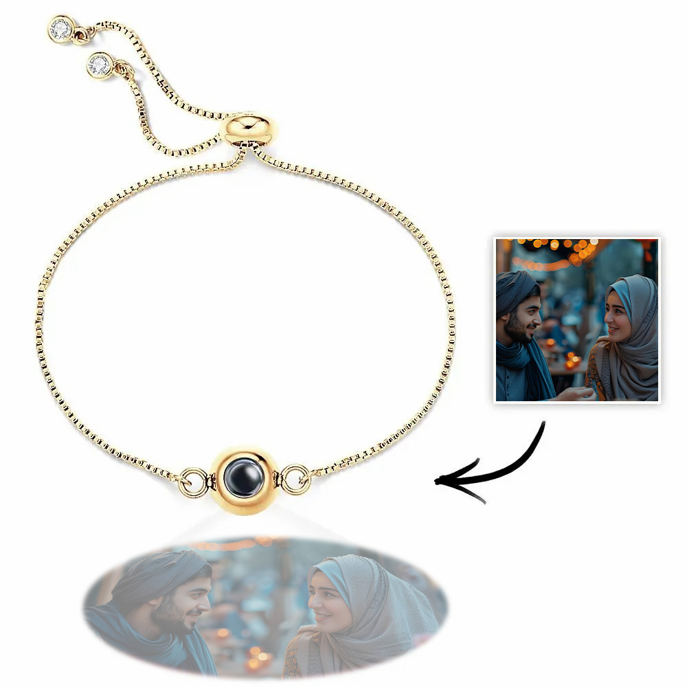 سوار إسقاط الصور، سوار شخصي قابل للتعديل، هدية رائعة للذكرى السنوية لها