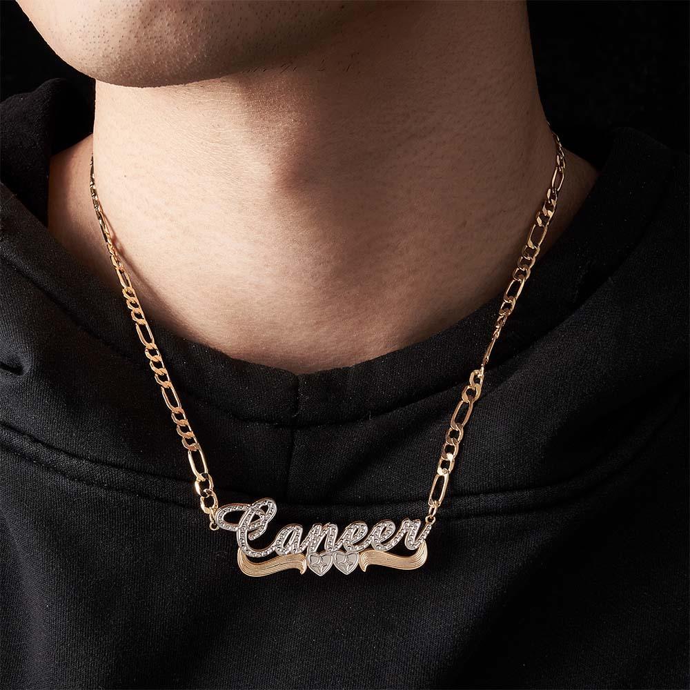 Custom Hip Hop Name Necklace Personalized Bling Metal Necklace Gifts for Men - soufeelus