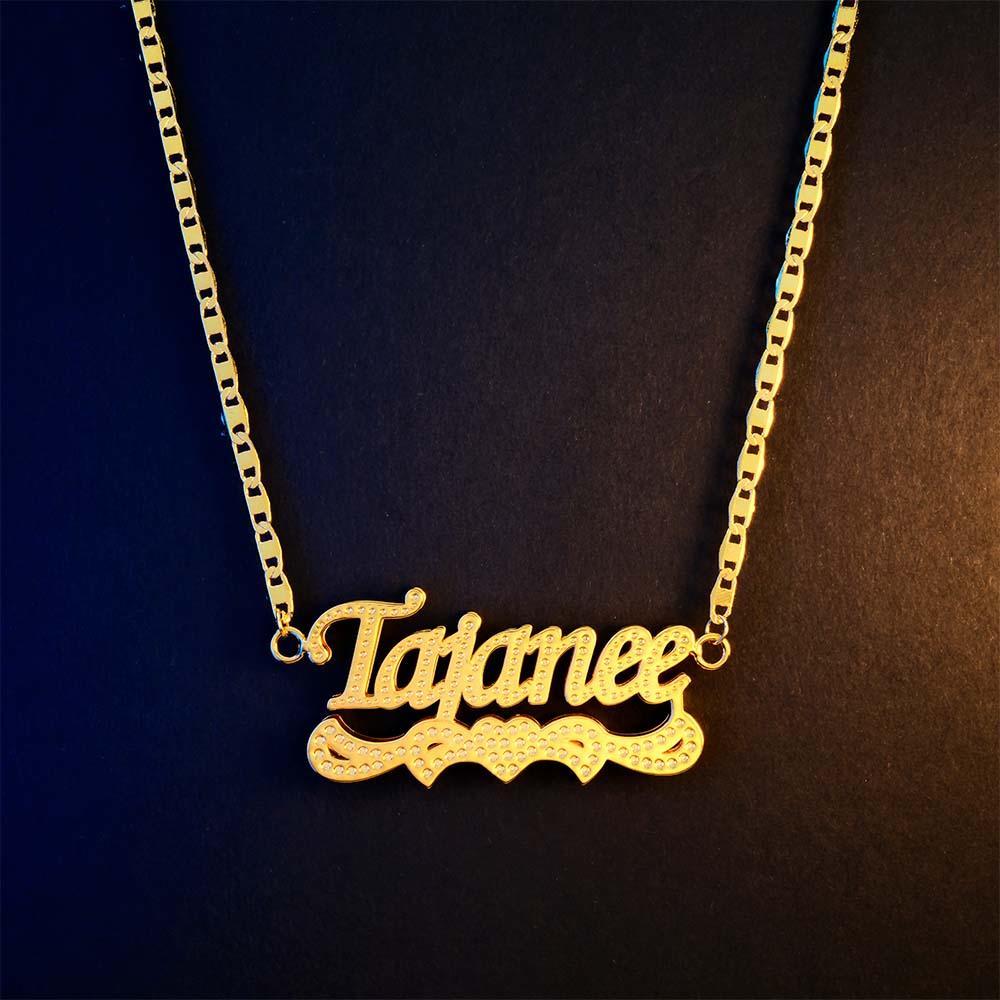Custom Name Necklace Hip Hop Fashion Heart Decor Necklace Gifts for Him - soufeelus
