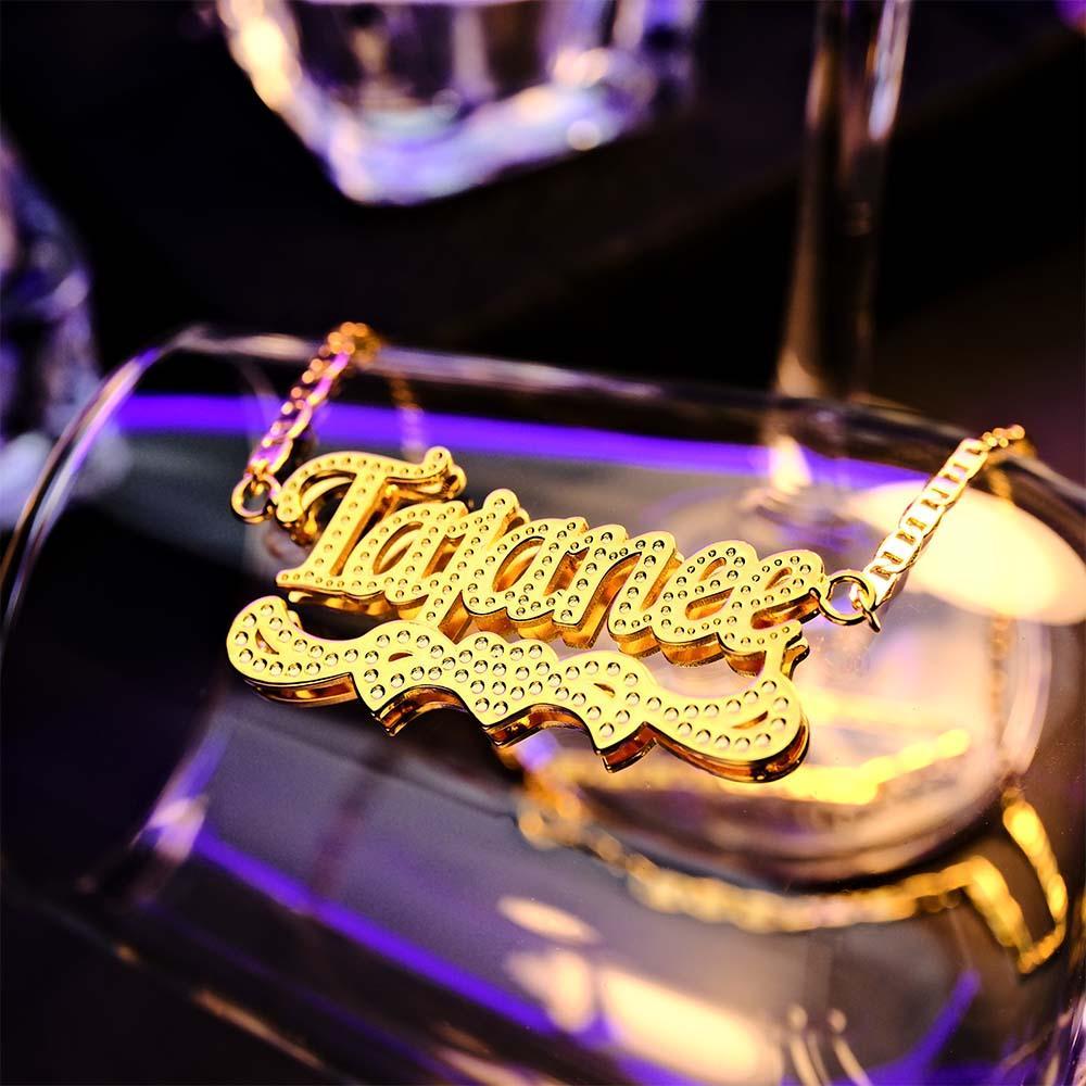 Custom Name Necklace Hip Hop Fashion Heart Decor Necklace Gifts for Him - soufeelus
