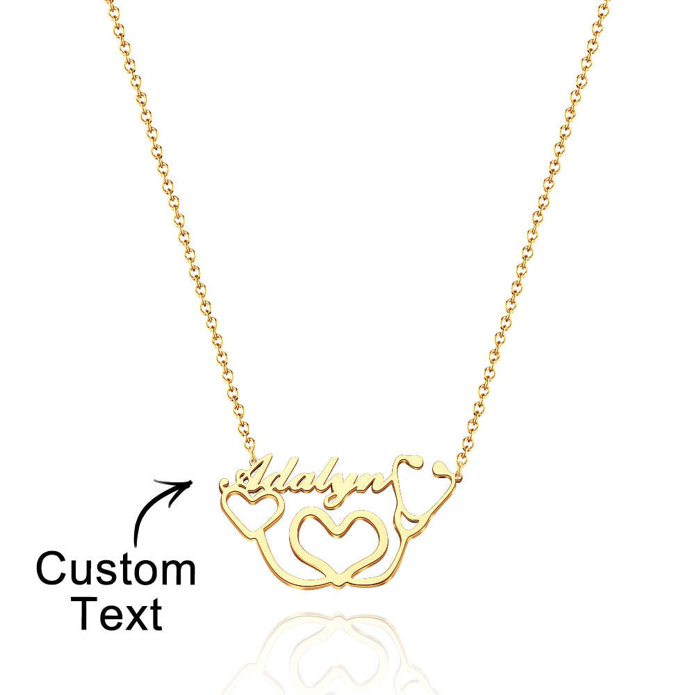 Personalized Heart-Shaped Stethoscope Necklace - Custom Name Medical Jewelry Gift for Healthcare Professionals - soufeelus