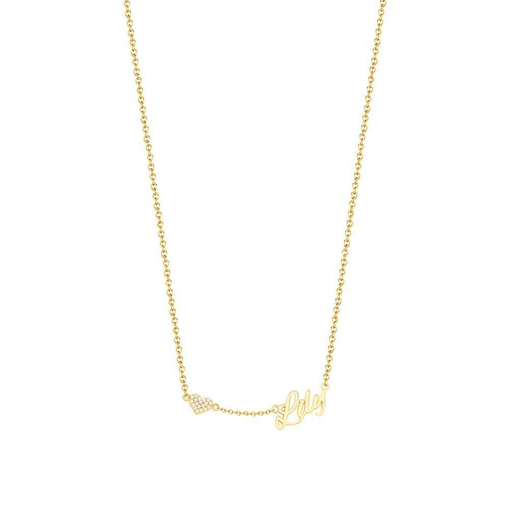 Custom Name and Pave Heart Charm Necklace Stylish Jewelry Gift For Women - soufeelus
