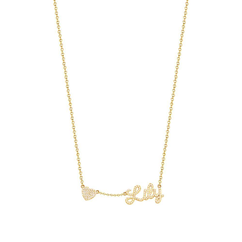 Custom Name and Pave Heart Charm Necklace Stylish Jewelry Gift For Women - soufeelus