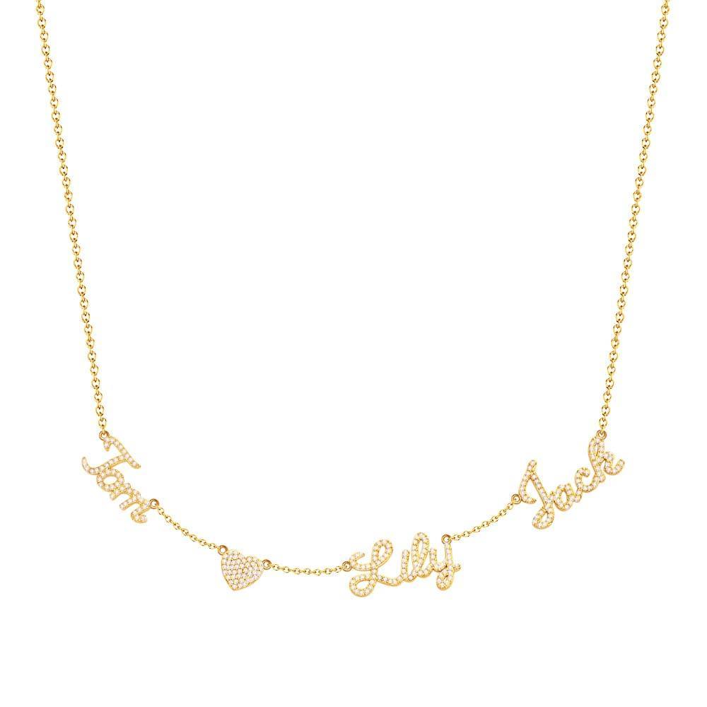 Custom Name and Pave Heart Charm Necklace Stylish Jewelry Gift For Women - soufeelus