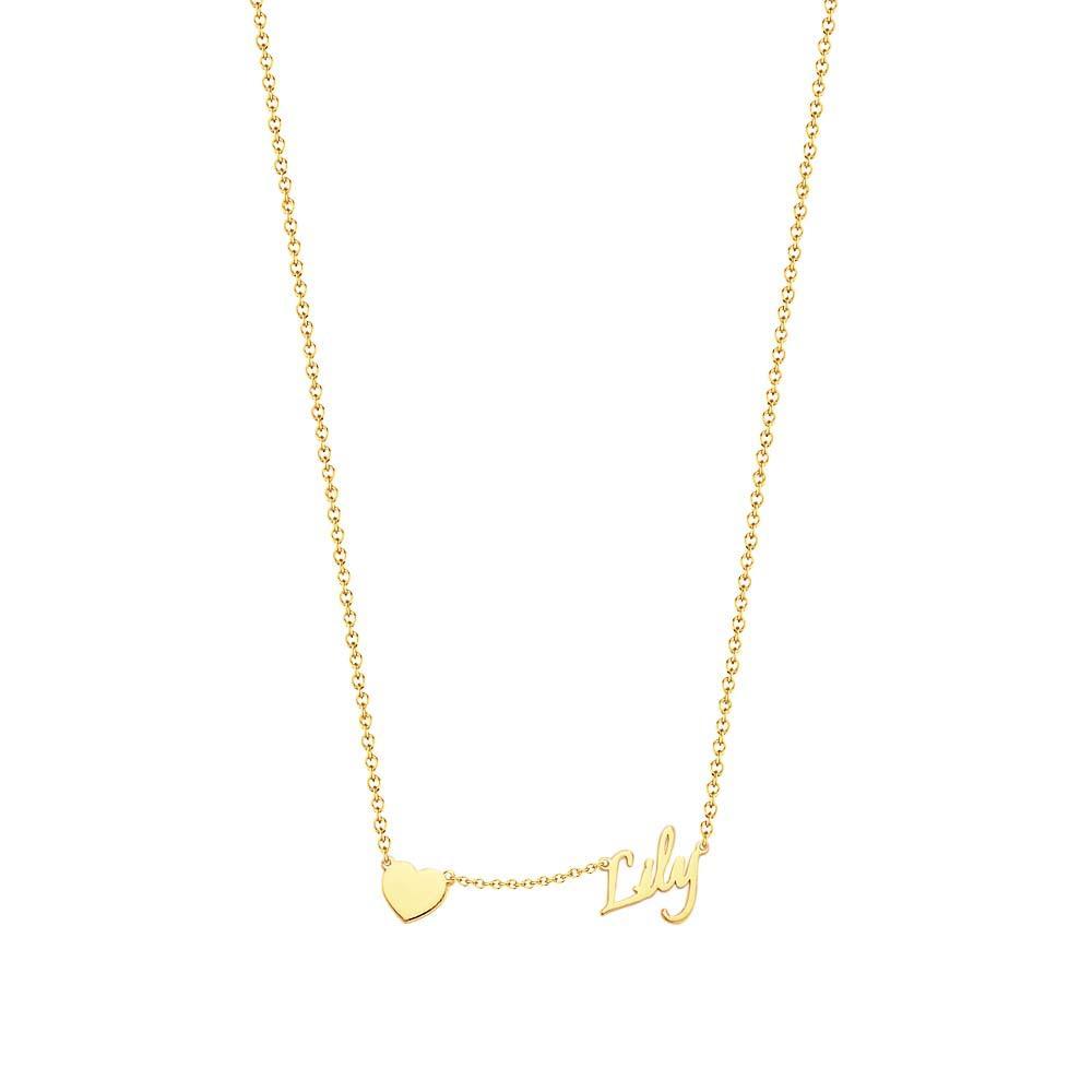 Custom Name and Pave Heart Charm Necklace Stylish Jewelry Gift For Women - soufeelus