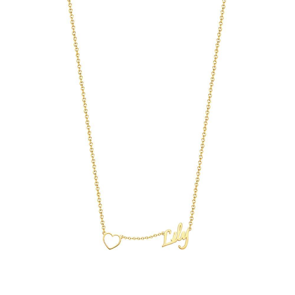 Custom Name and Pave Heart Charm Necklace Stylish Jewelry Gift For Women - soufeelus