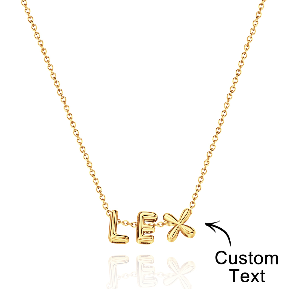 Bubble Letters Name Necklace