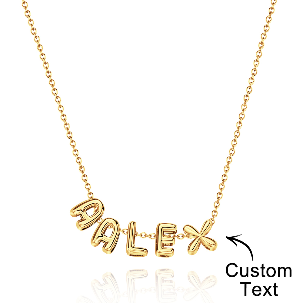 Bubble Letters Name Necklace