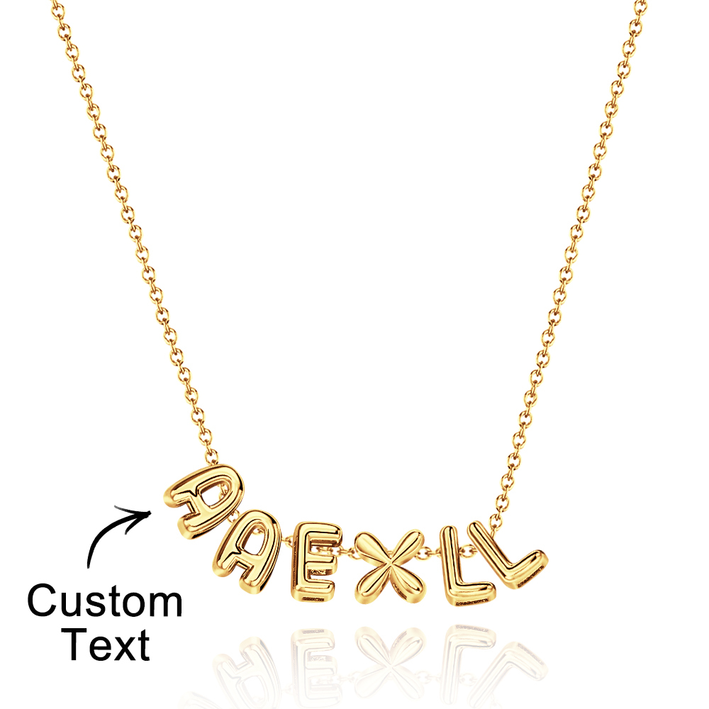 Bubble Letters Name Necklace