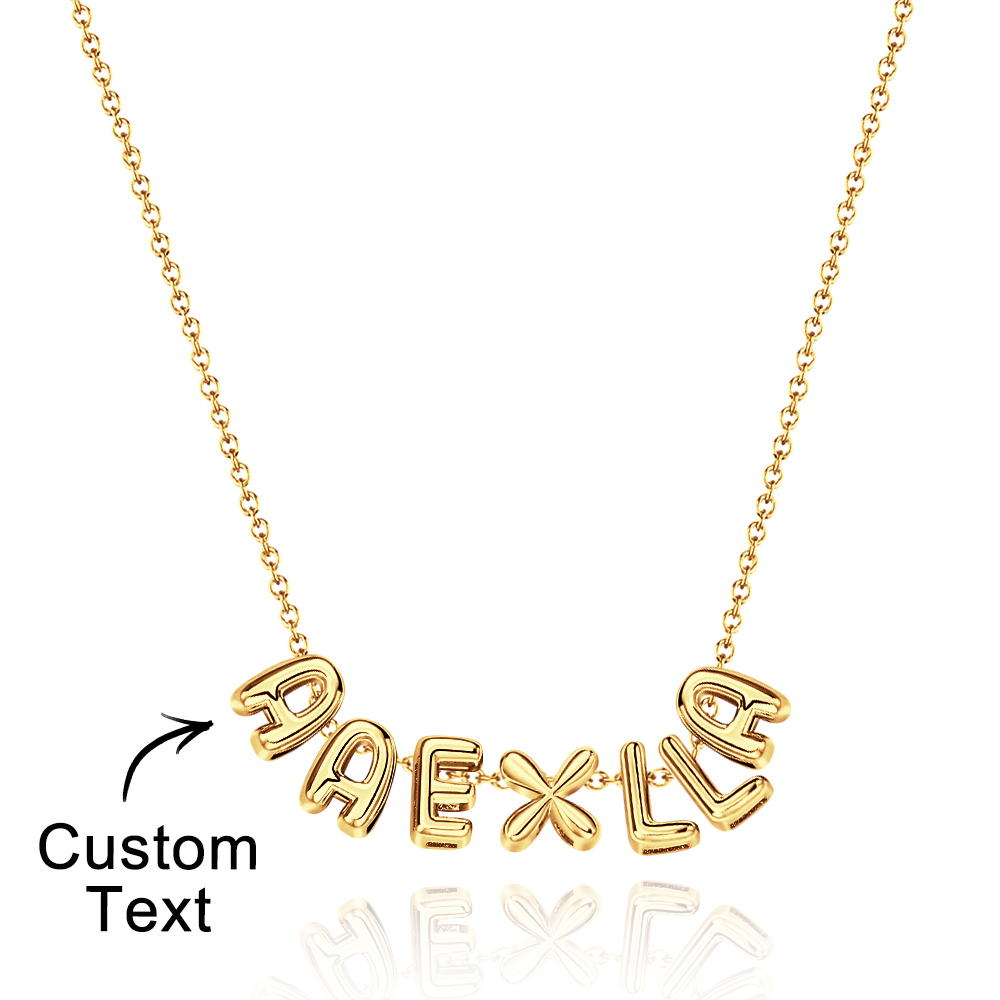 Bubble Letters Name Necklace