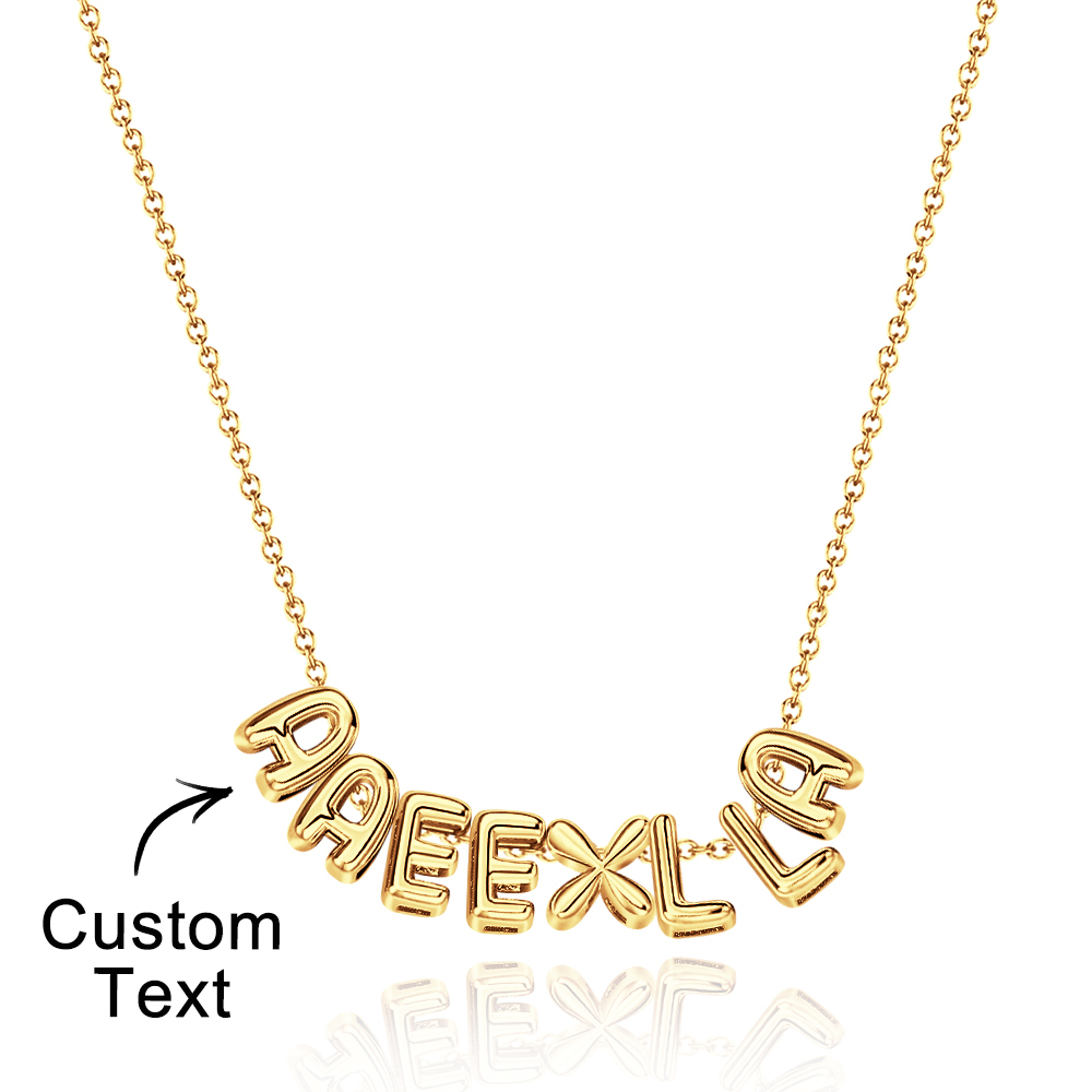 Bubble Letters Name Necklace