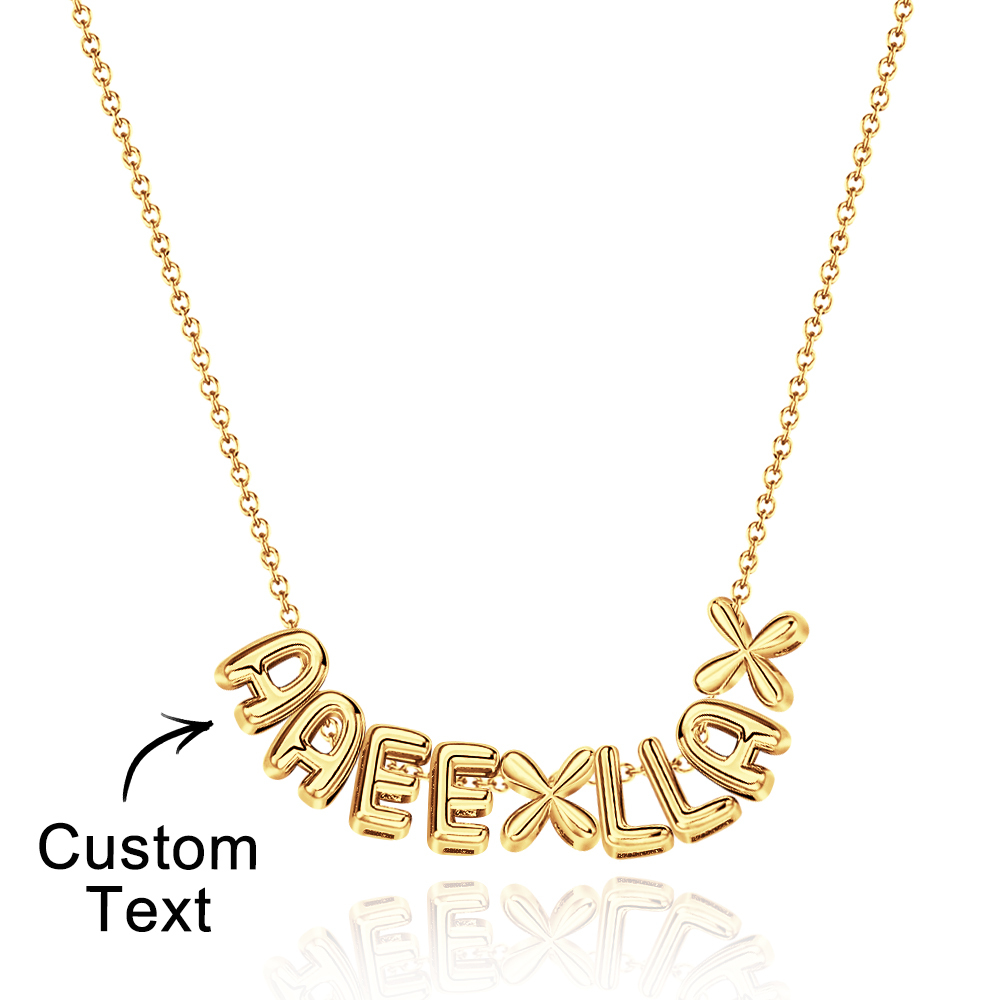 Bubble Letters Name Necklace