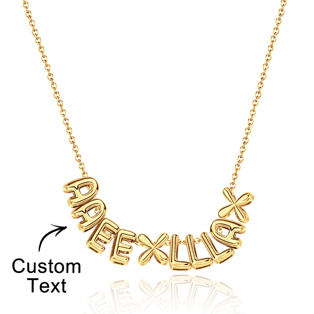 Bubble Letters Name Necklace
