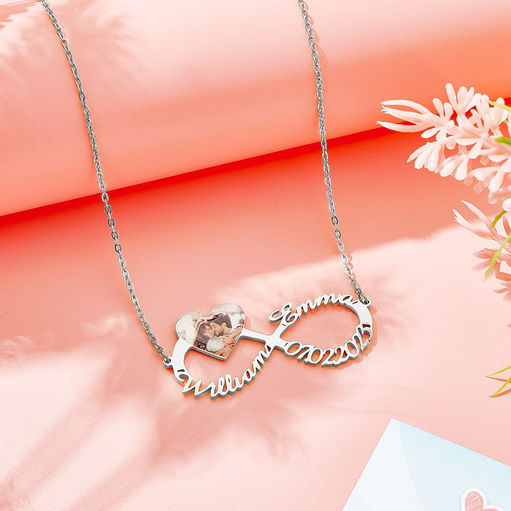 Personalized Name Necklace Custom Infinity Necklace Anniversary Wedding Gift for Her detail