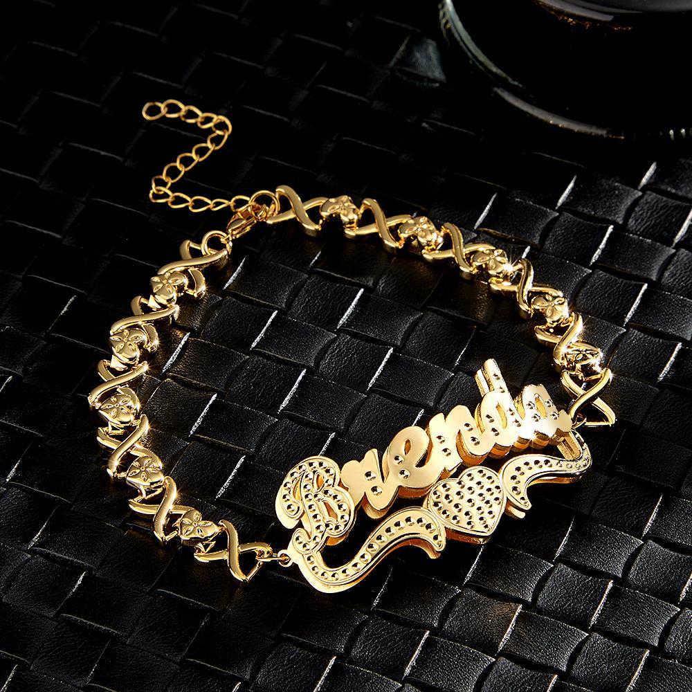 Personalized Hip Hop Name Bracelet Vintage Chain Bracelet Jewelry Gifts For Men - soufeelus