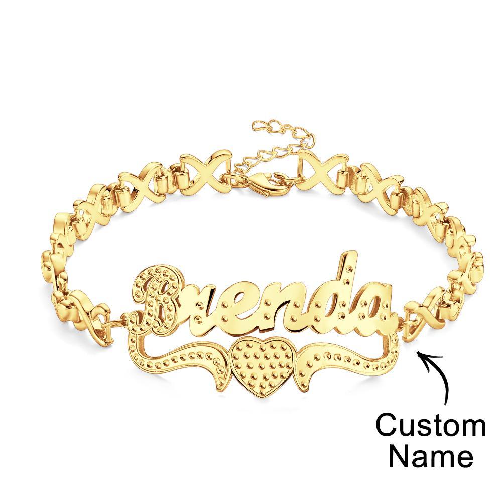 Personalized Hip Hop Name Bracelet Vintage Chain Bracelet Jewelry Gifts For Men - soufeelus