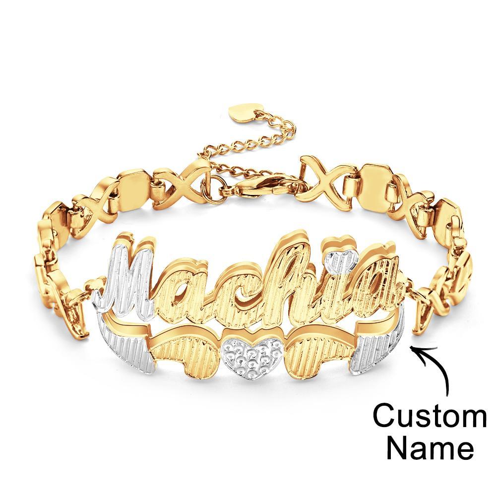 Personalized Hip Hop Name Bracelet Initial Chain Bracelet Jewelry Gifts For Men - soufeelus