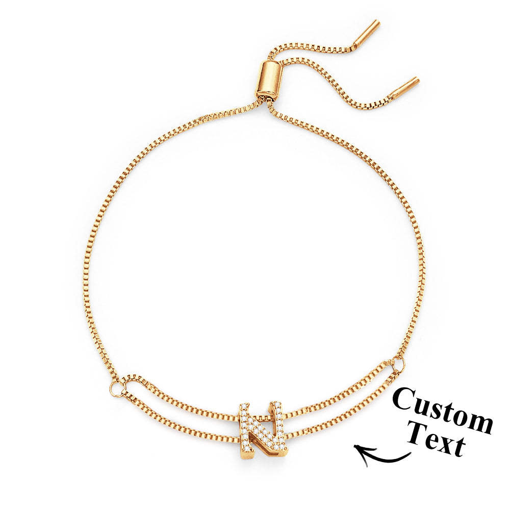 Custom Name Slider Bracelet Personalized Name Bracelet Gift for Her - soufeelus