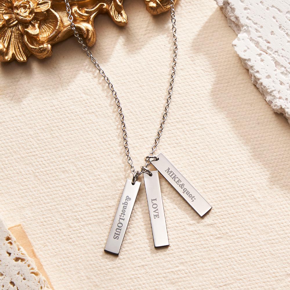 Custom Engraved Necklace Tiny Personalized Bar Tag Creative Gifts - soufeelus