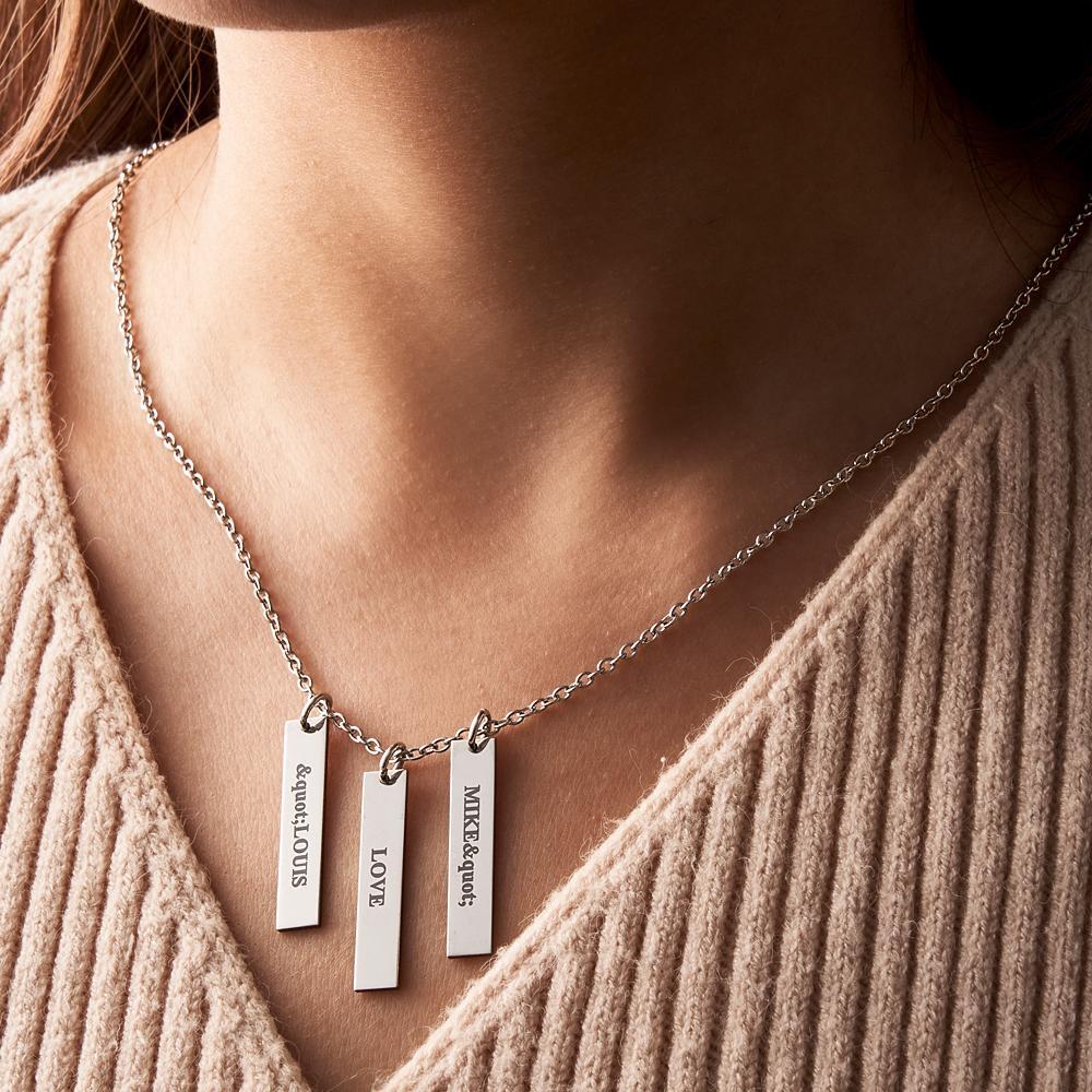 Custom Engraved Necklace Tiny Personalized Bar Tag Creative Gifts - soufeelus