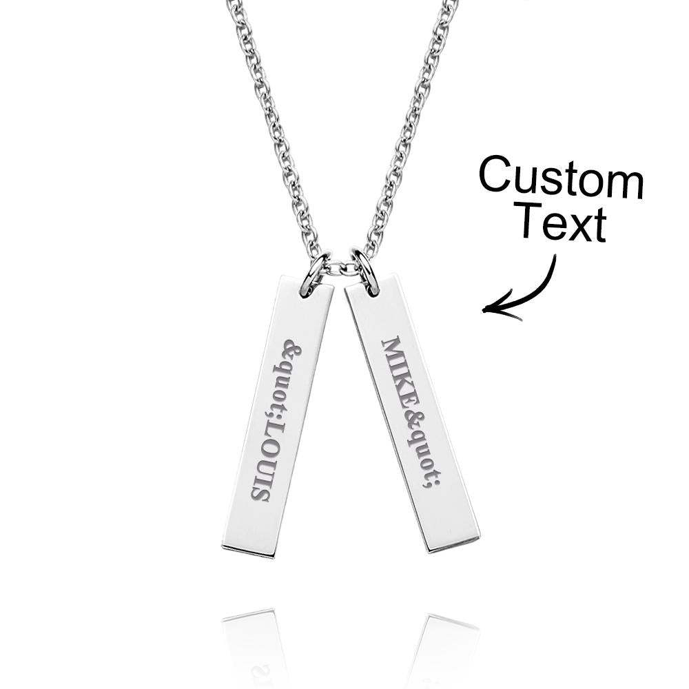 Custom Engraved Necklace Tiny Personalized Bar Tag Creative Gifts - soufeelus