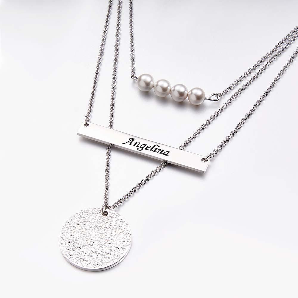Layered Custom Necklace Personalized Name Necklace Anniversary Gifts for Women - soufeelus