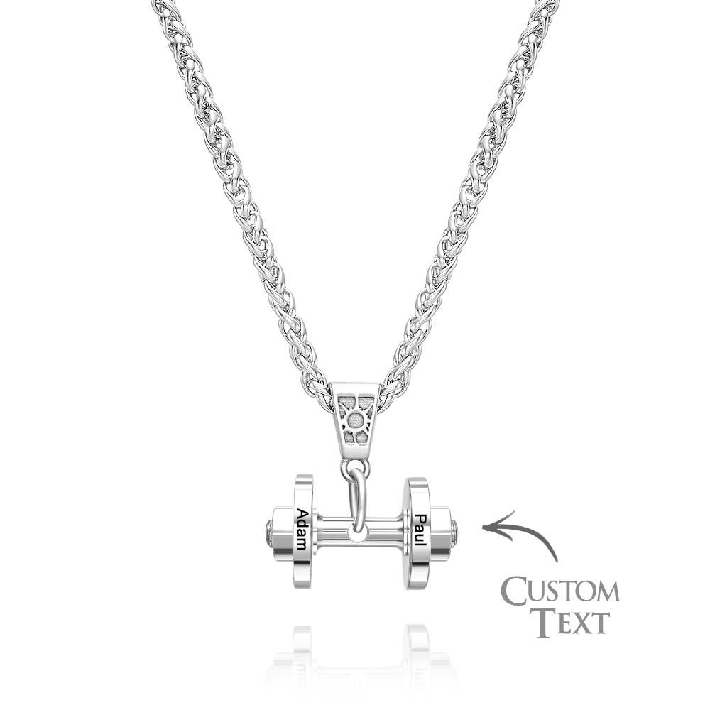 Personalized DAD Dumbbell Charm Necklace Fashionable Pendant Father's Day Gift - soufeelus